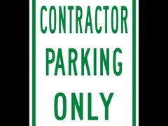 Contractor Parking Only Sign