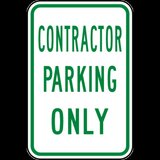 Contractor Parking Only Sign